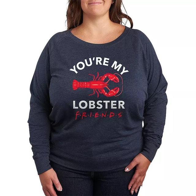 Plus Size Friends Youre My Lobster Graphic Tee, Womens Grey Indigo Product Image