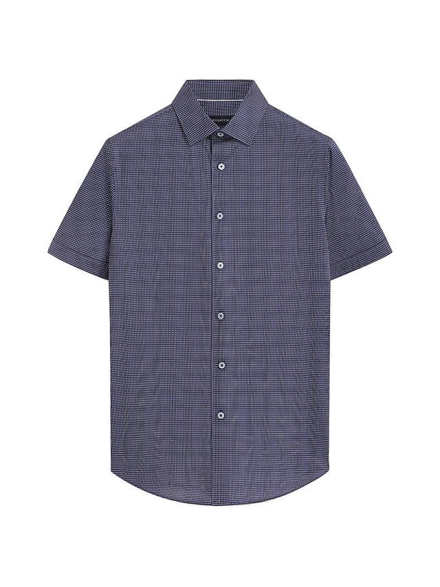 Mens Ooohcotton Miles Pin Dot Cotton-Blend Short-Sleeve Shirt Product Image