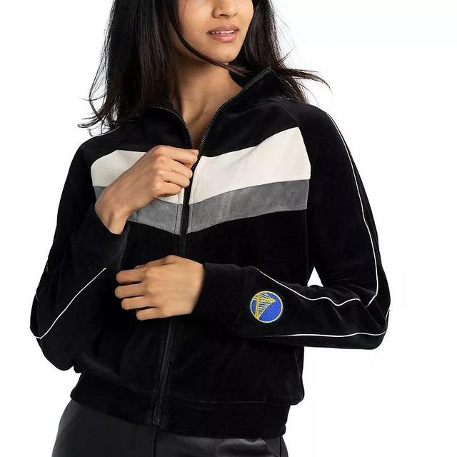 Womens Lusso Los Angeles Lakers Nixie Colorblock Chevron Raglan Full-Zip Track Jacket Product Image