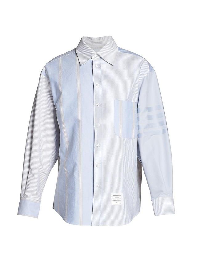 Mens 4-Bar Striped Cotton Oversized Oxford Shirt Product Image