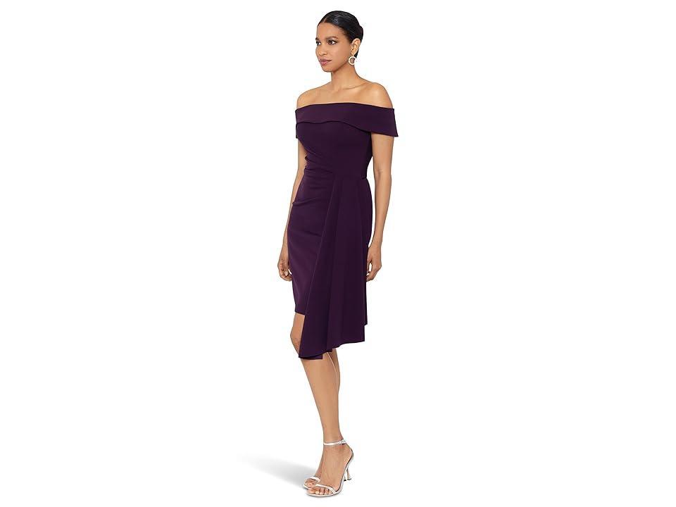 Xscape Off the Shoulder Scuba Crepe Dress Product Image