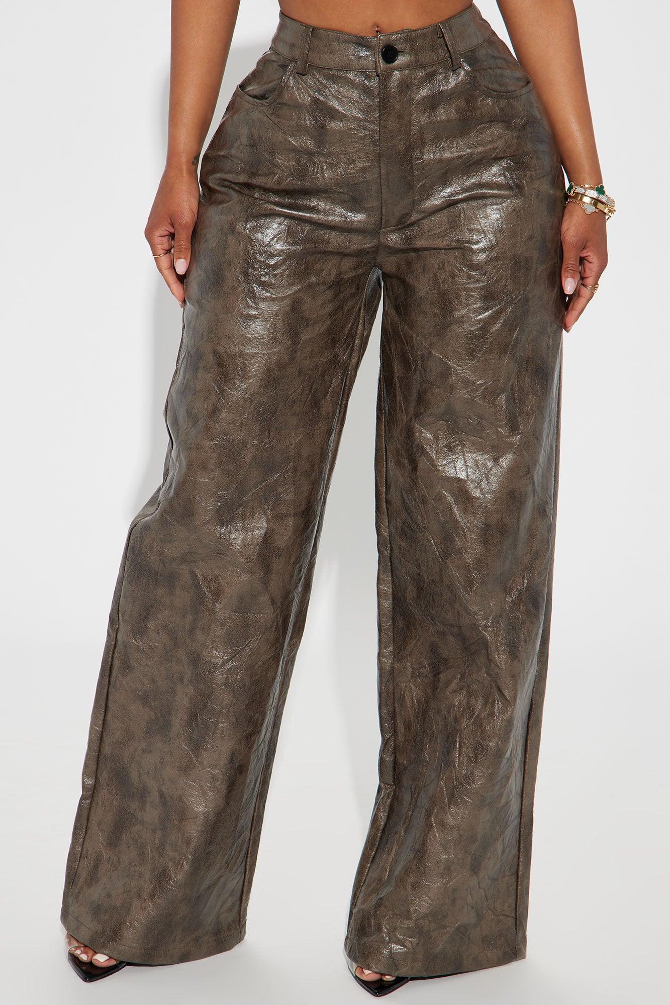 I'm Into It Faux Leather Pant - Olive Product Image