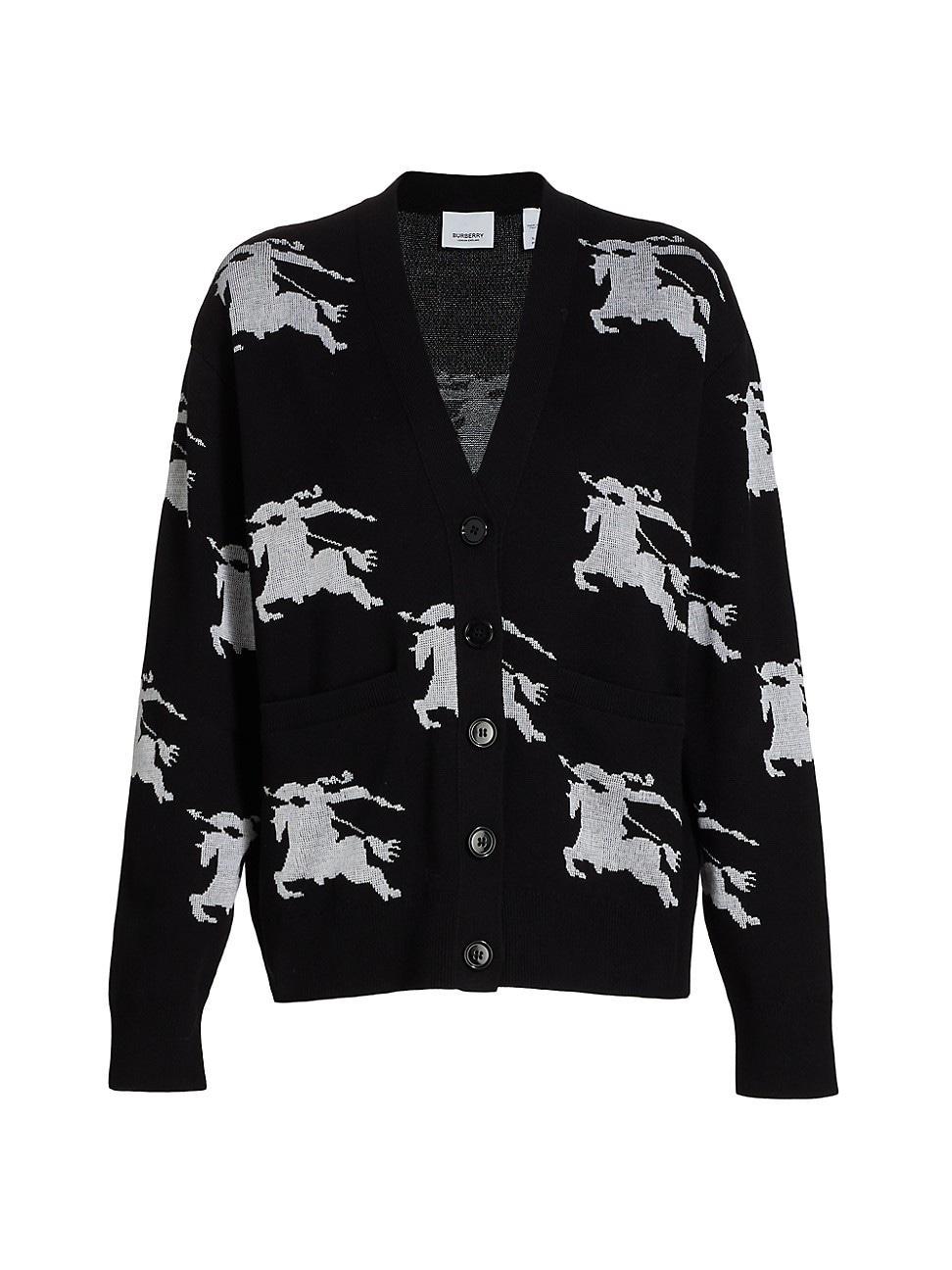 burberry Brittany EKD Jacquard Cotton & Silk Cardigan Product Image