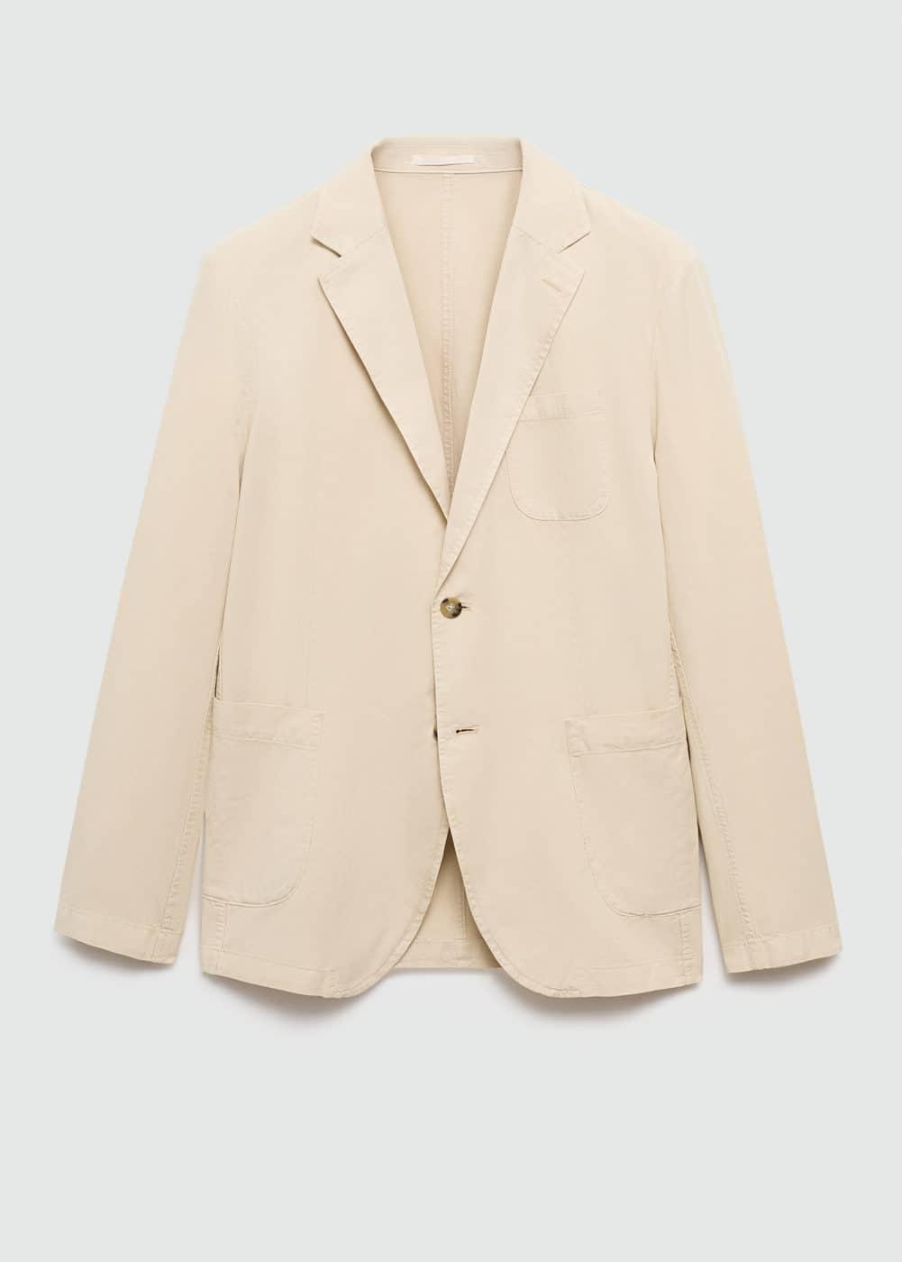 Mango Mens Linen Cotton-Blend Blazer Product Image