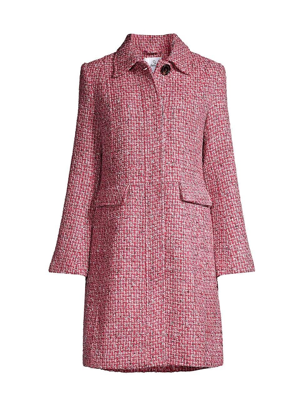 Womens Wool-Blend Tweed Coat Product Image