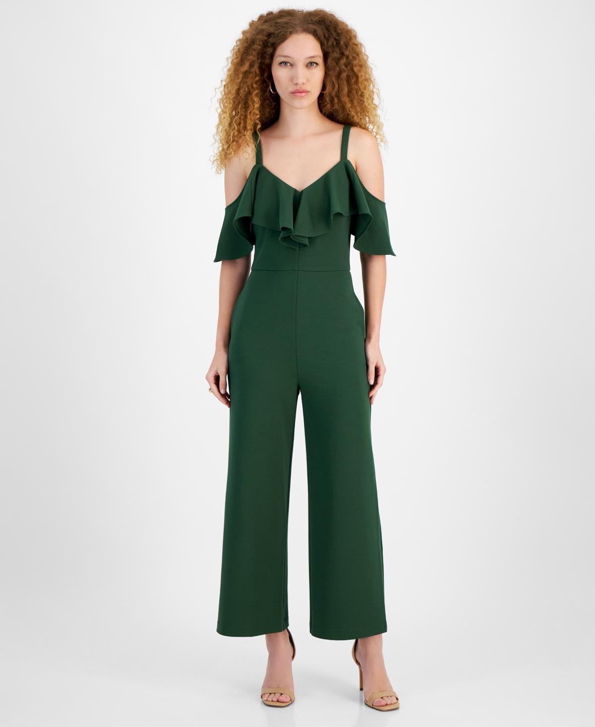 Rachel Rachel Roy Womens Roma Ruffled Off-The-Shoulder Jumpsuit Product Image