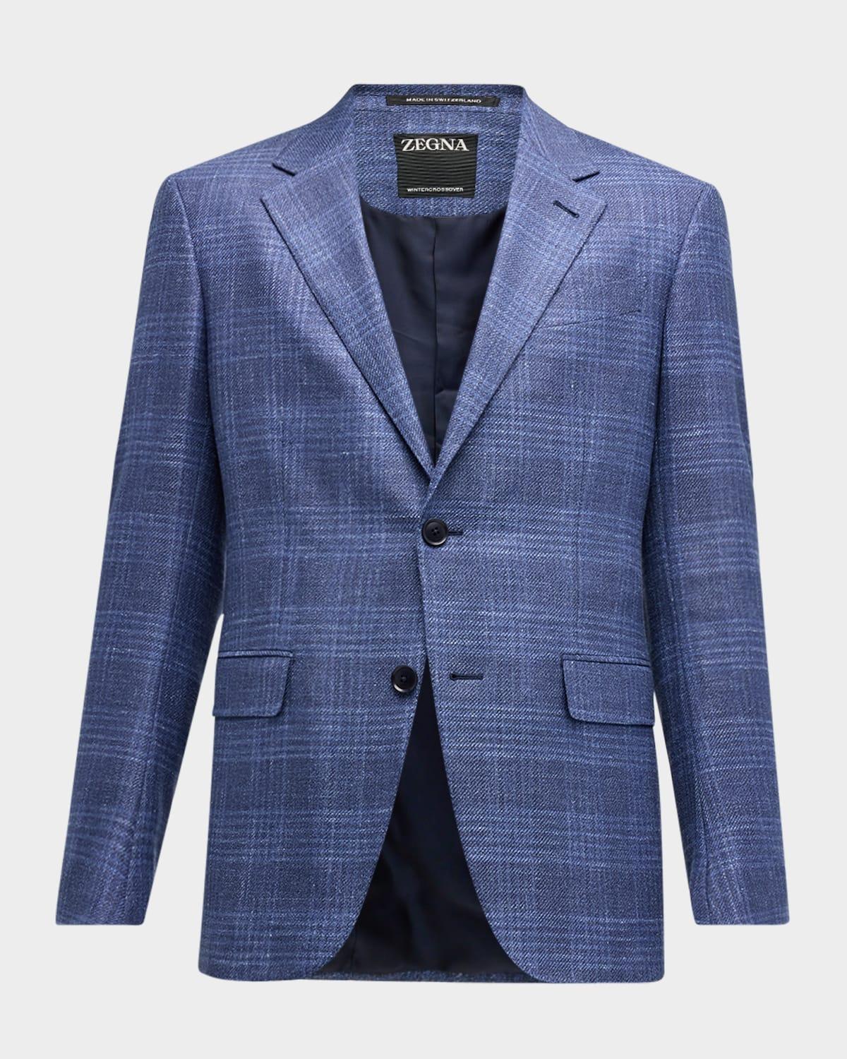 Mens Plaid Crossover Sport Coat Product Image