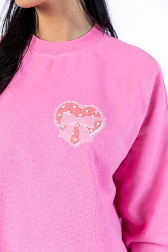 You're The Sweetest Thing Pink Oversized Graphic Sweatshirt Product Image