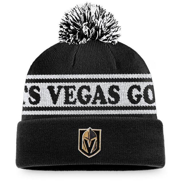 Mens Fanatics Branded Black Vegas Golden Knights Vintage Sport Resort Cuffed Knit Hat with Pom Product Image