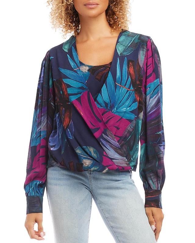 Karen Kane Palm Drape Front Top Product Image