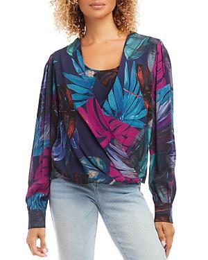 Karen Kane Palm Drape Front Top Product Image