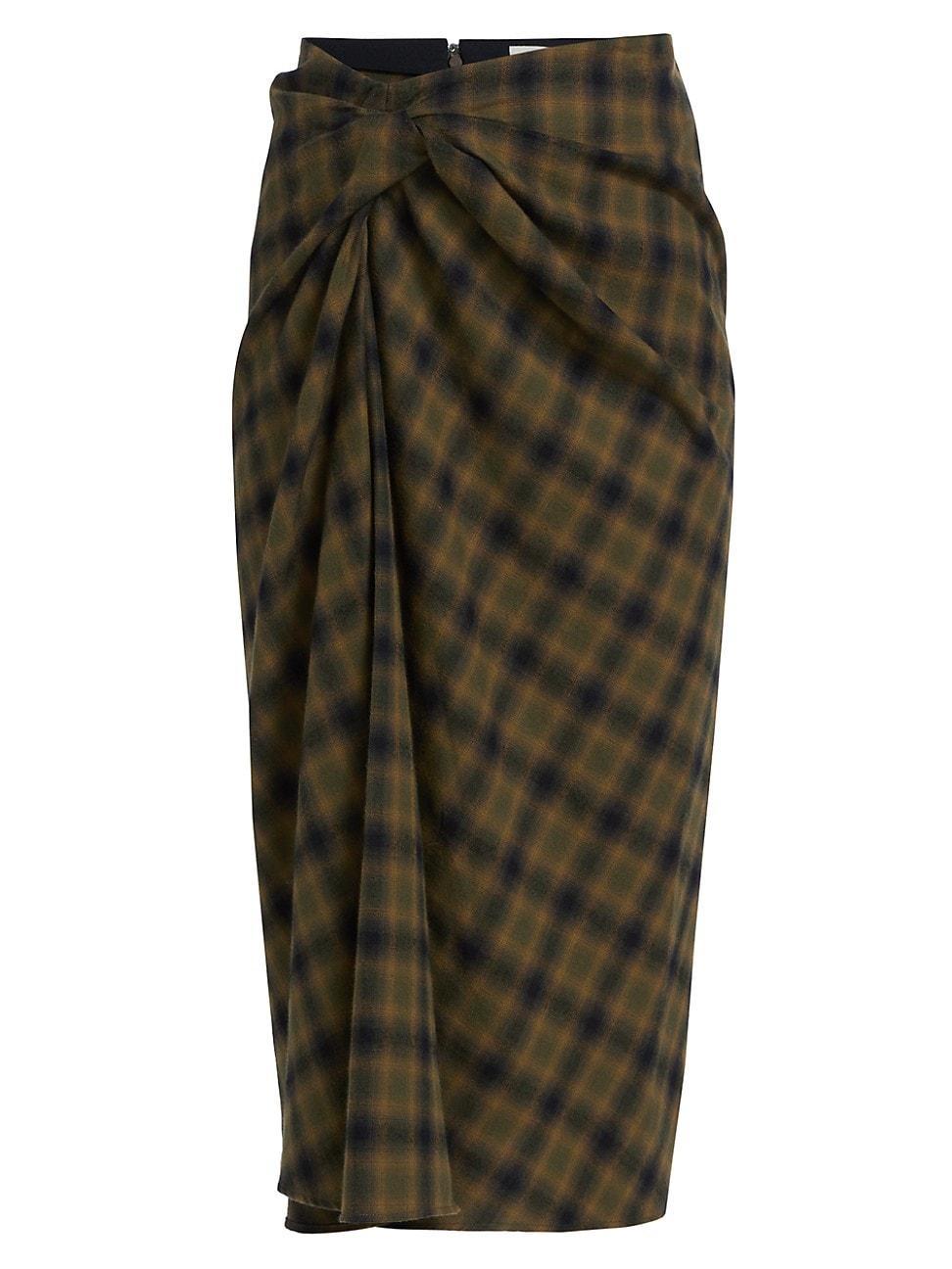 Womens Tijuana Checked Cotton Midi-Skirt Product Image