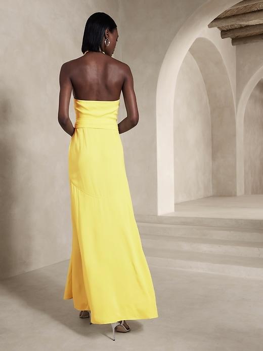 Bettina Satin Halter Maxi Dress Product Image