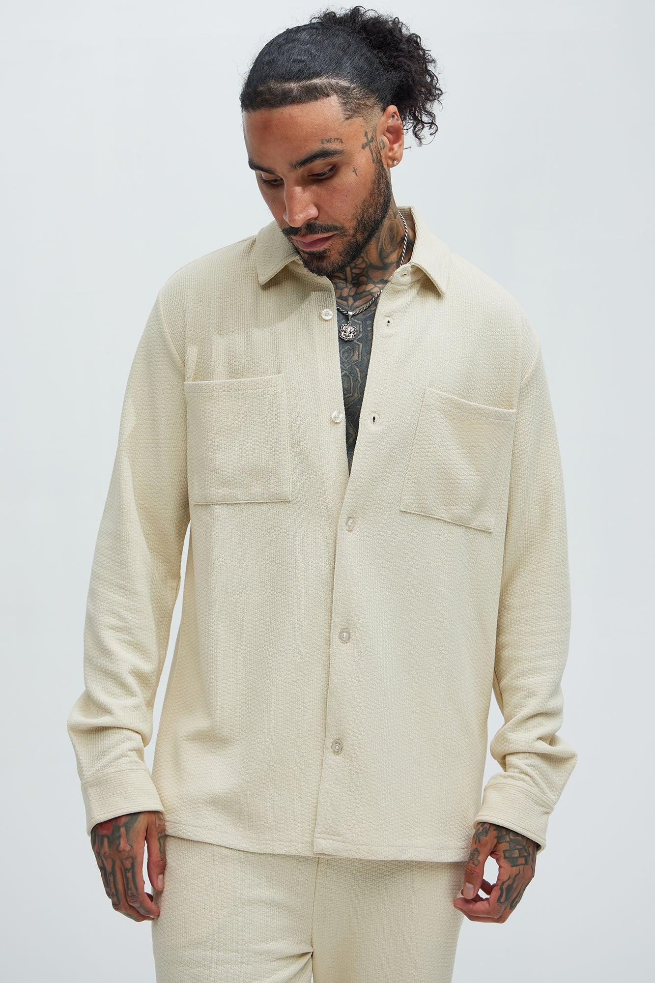 Capstan Textured Overshirt - Cream Product Image