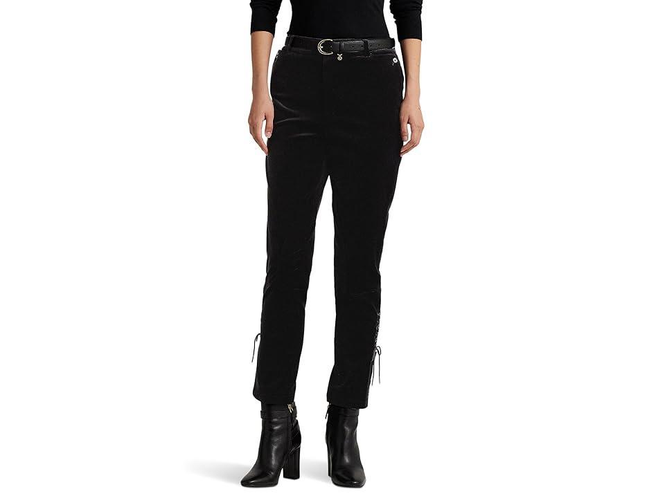 Lauren Ralph Lauren Stretch Velvet Jodhpur Pants Velvet) Women's Casual Pants Product Image