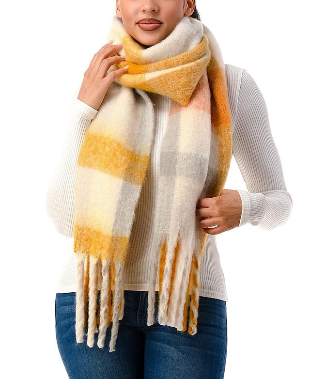 Marcus Adler Womens Plaid Fringe-Trim Blanket Scarf Product Image