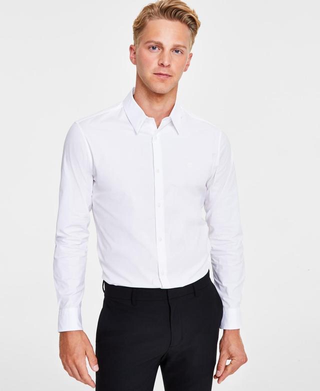 Calvin Klein Mens Slim-Fit Refined Button-Down Shirt Product Image