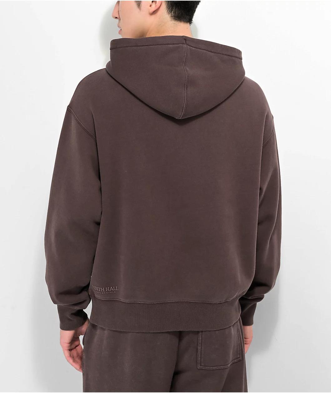 Ninth Hall Fundamentals Brown Wash Boxy Hoodie Product Image