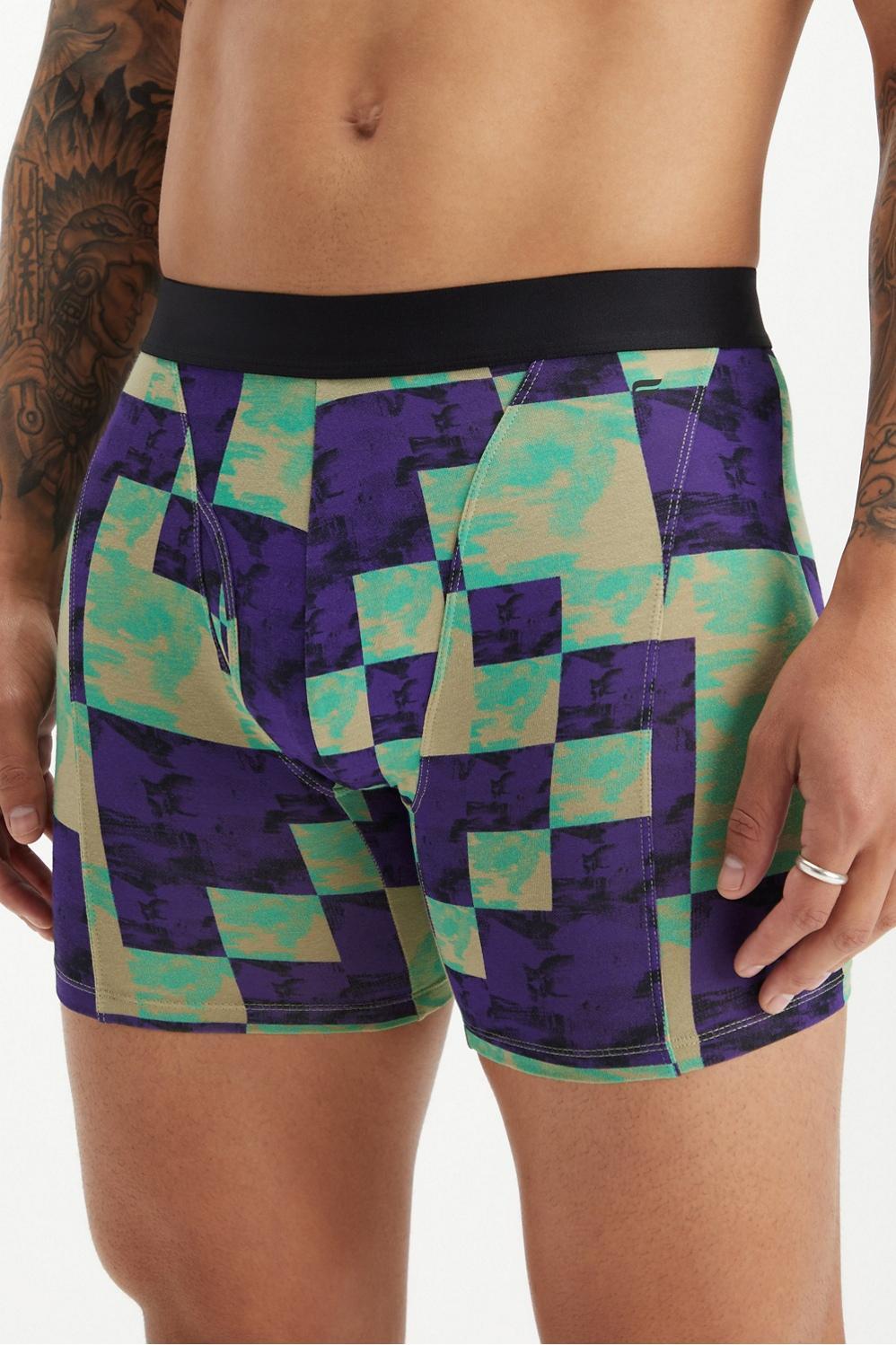 Fabletics Men The 24-7 Boxer Brief male Plum Royale Tech Texture Size L Product Image