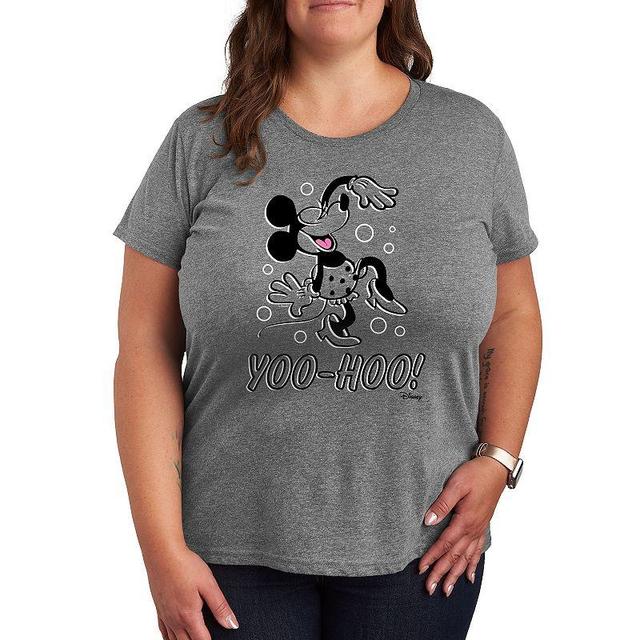 Disneys Minnie Mouse Plus Yoo Hoo Graphic Tee, Womens Grey Gray Product Image