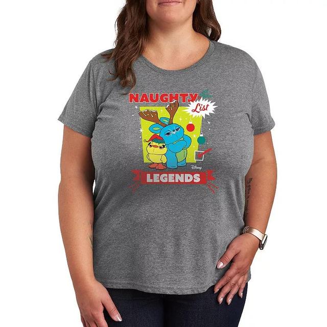 Disney / Pixars Toy Story Womens Naughty List Legends Graphic Tee, Girls Grey Gray Product Image