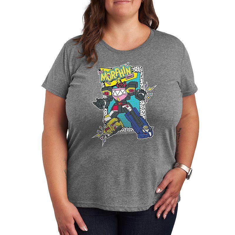 Plus Size Power Rangers Its Morphin Time Graphic Tee, Womens Grey Gray Product Image