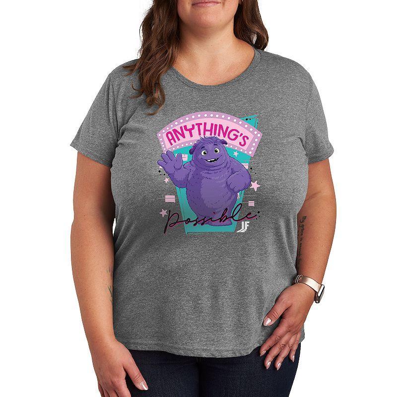 Plus IF Movie Anythings Possible Graphic Tee, Womens Grey Gray Product Image