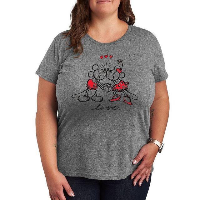 Disneys Mickey & Minnie Mouse Plus Size Love Sketch Graphic Tee, Womens Product Image