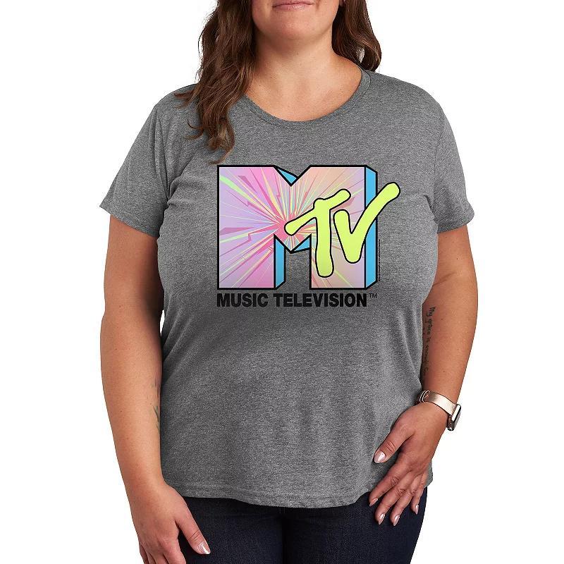 Plus MTV Club Art Graphic Tee, Womens Product Image