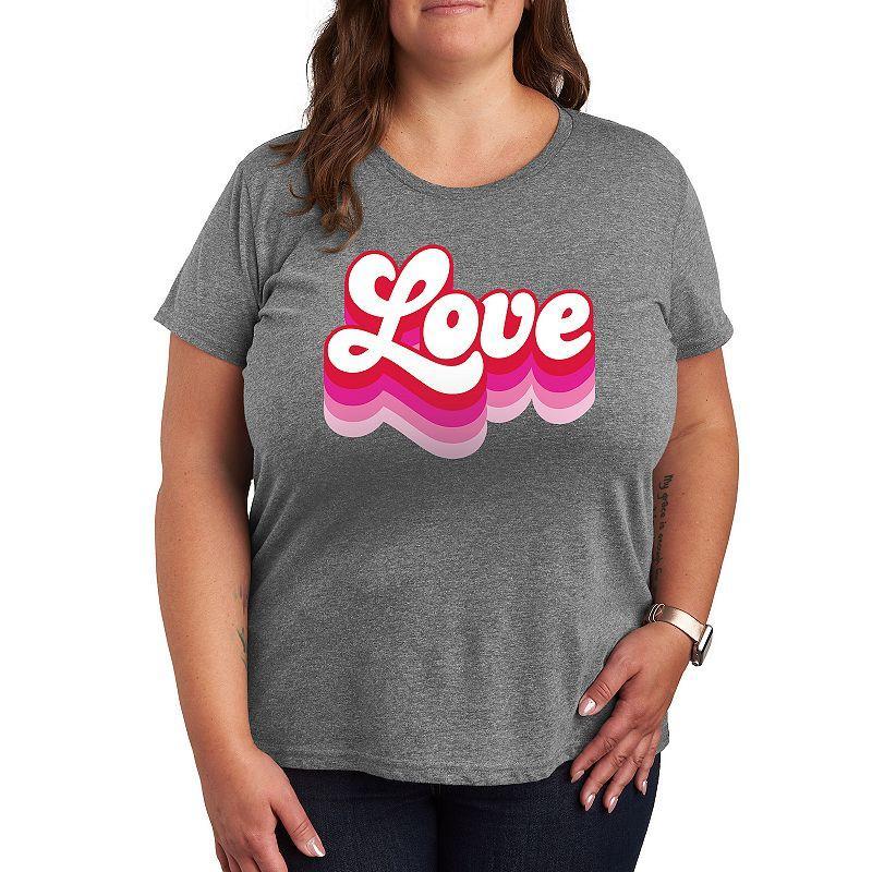 Plus Retro Love Graphic Tee, Womens Product Image