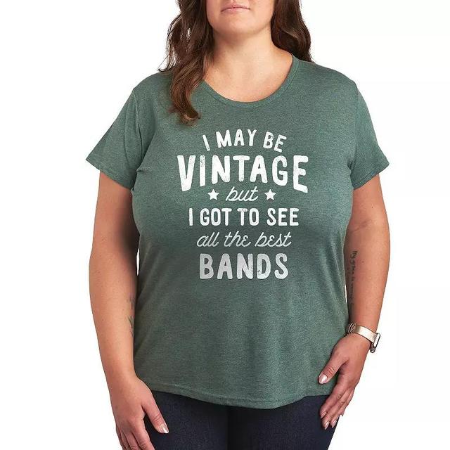 Womens I May Be Vintage Best Bands Graphic Tee Grey Green Product Image