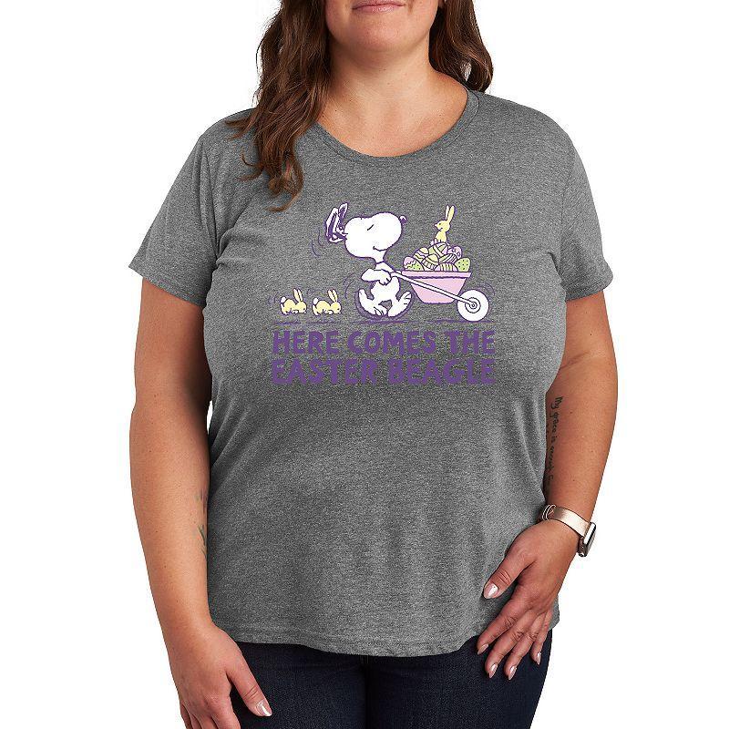 Plus Peanuts Snoopy Easter Beagle Graphic Tee, Womens Product Image