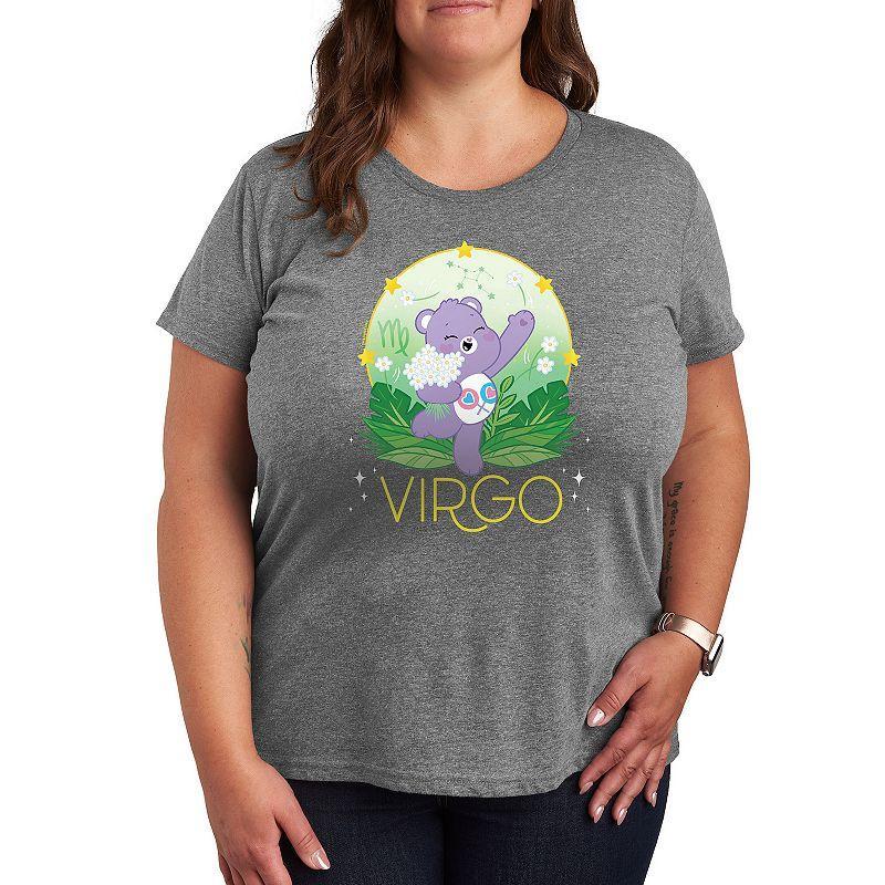 Plus Care Bears Virgo Graphic Tee, Womens Grey Gray Product Image