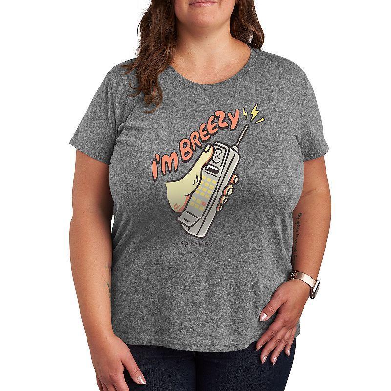 Plus Size Friends Breezy Graphic Tee, Womens Med Blue Product Image