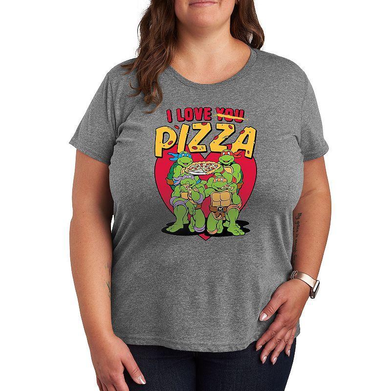 Plus Size Teenage Mutant Ninja Turtles I Love You Pizza Graphic Tee, Womens Product Image