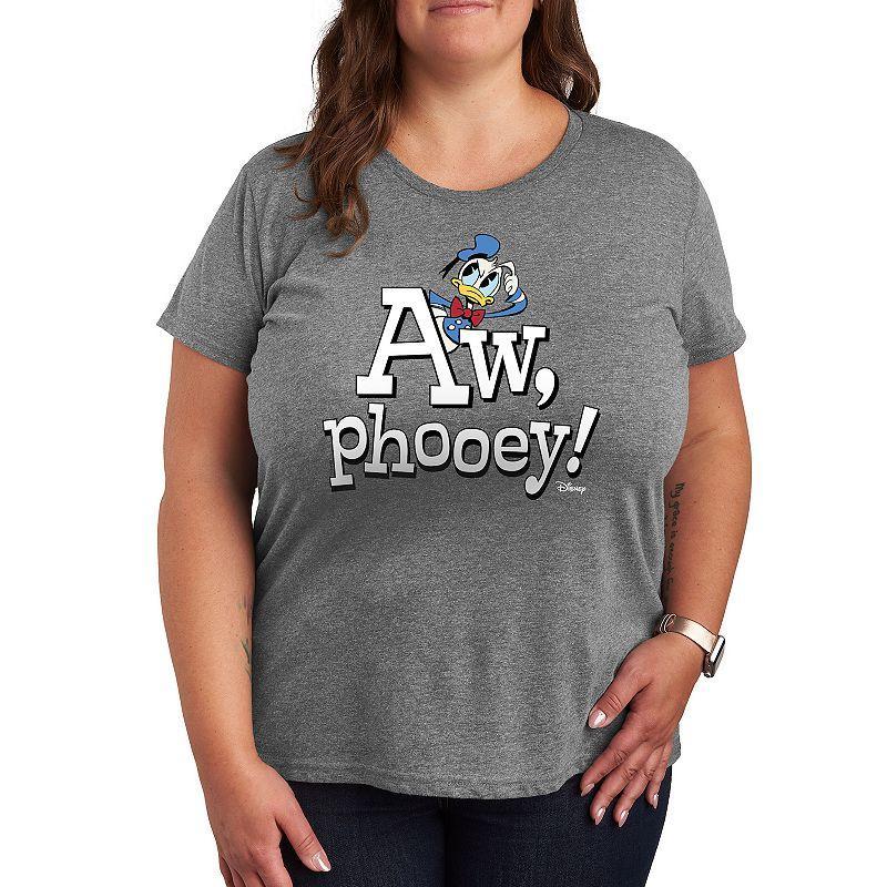 Disneys Donald Duck Plus Aw Phooey Graphic Tee, Womens Grey Gray Product Image