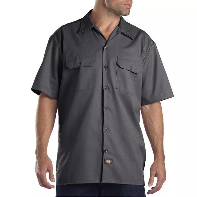 Mens Dickies Original Fit Twill Work Shirt Grey Product Image