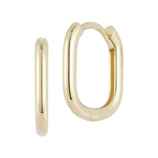 LUMINOR GOLD 14k Gold Square Oval Huggie Earrings, Womens, Yellow Product Image