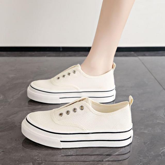 Laceless Platform Canvas Sneakers Product Image