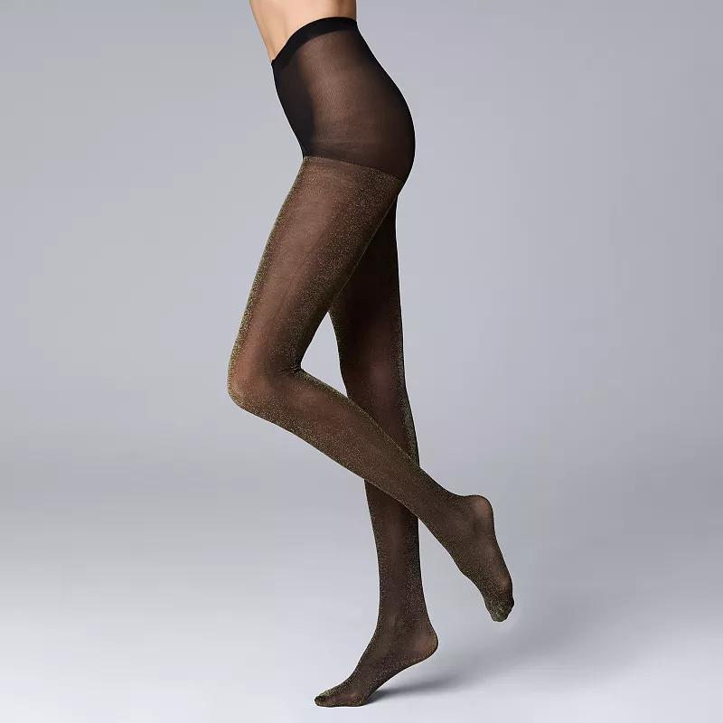 Womens Simply Vera Vera Wang Metallic 40D Shine Tights Product Image