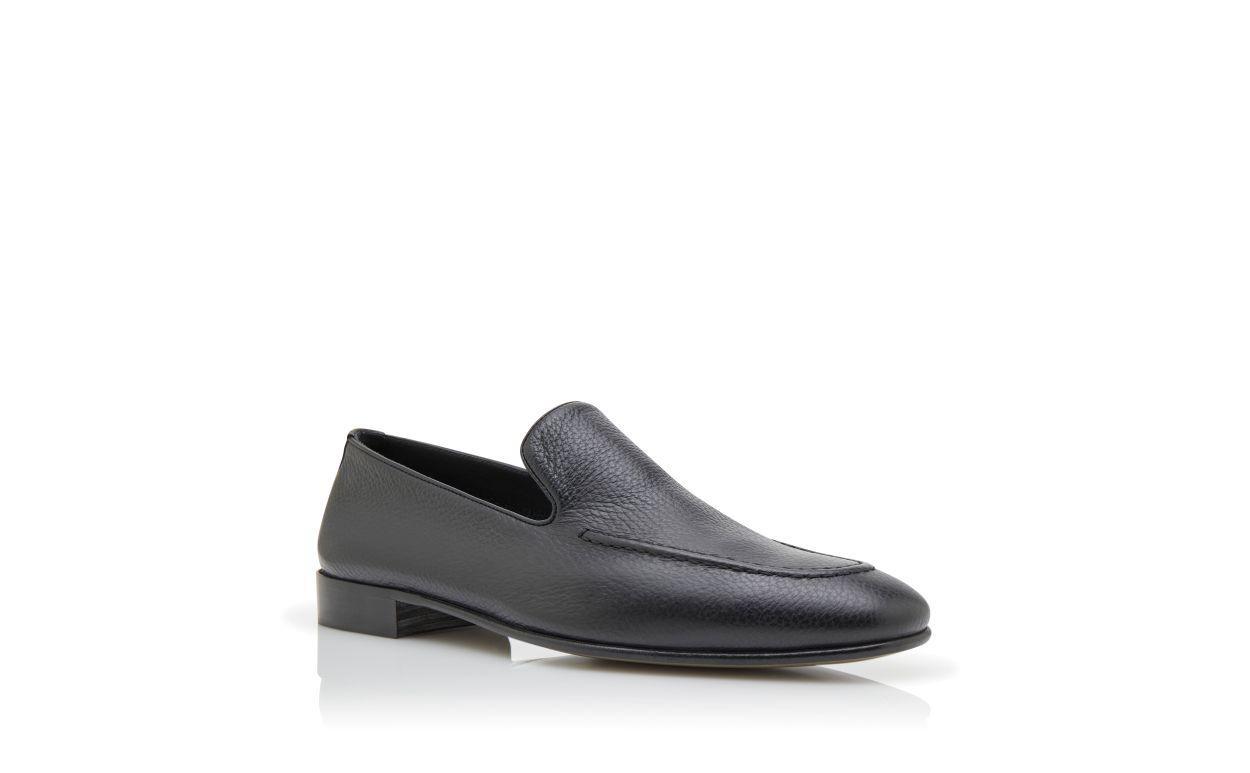 TRURO Black Calf Leather Loafers  Product Image