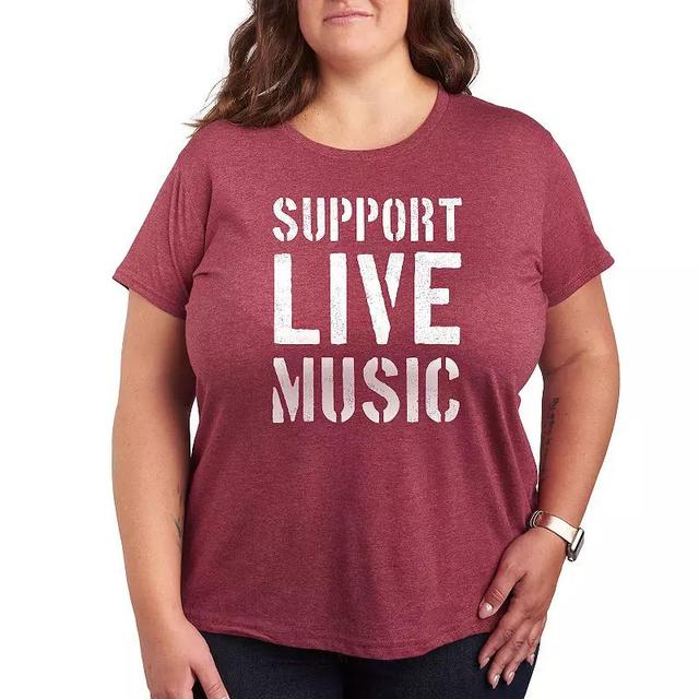 Plus Support Live Music Graphic Tee, Womens Product Image