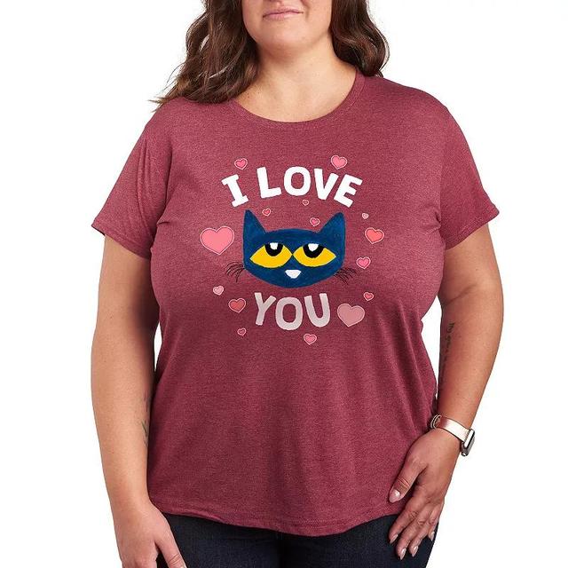 Plus Pete the Cat I Love You Pete Face Graphic Tee, Womens Product Image