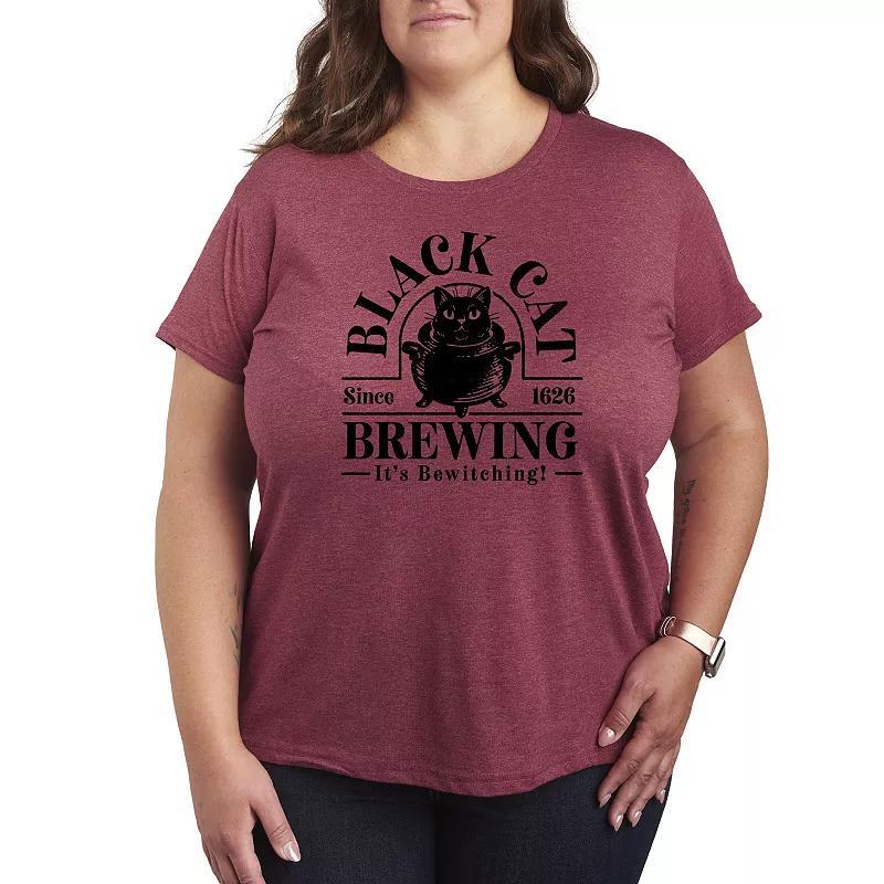 Instant Message Womens Womens Tee Shirts HEATHER Wine Black Cat Brewing Graphic Tee - Women, Juniors, Plus & Petite Plus Product Image