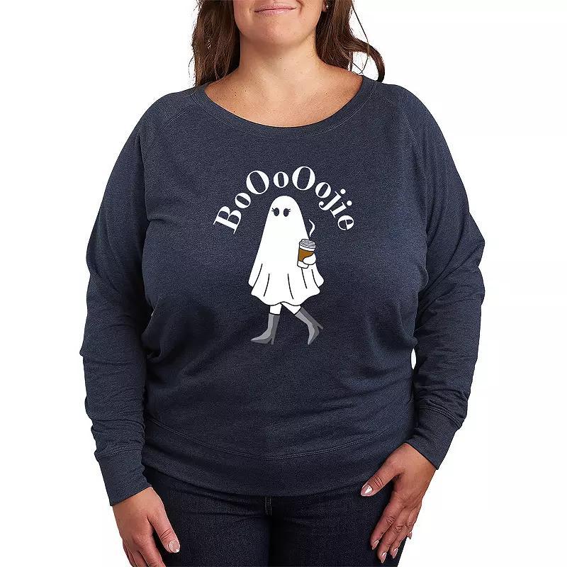 Plus Size Boojie Ghost Pullover, Womens Grey Dark Red Product Image