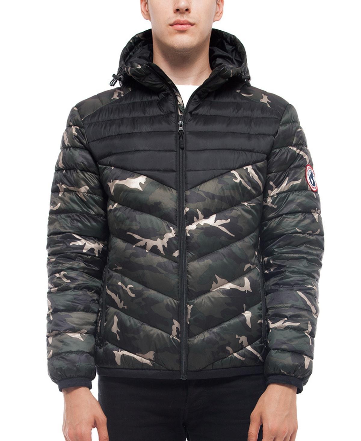 Rokka&Rolla Mens Light Weight Quilted Hooded Puffer Jacket Coat Product Image