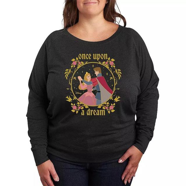 Disneys Mickey Mouse Plus Size Christmas Silhouette Lightweight French Terry Sweatshirt, Womens Grey Heather Product Image