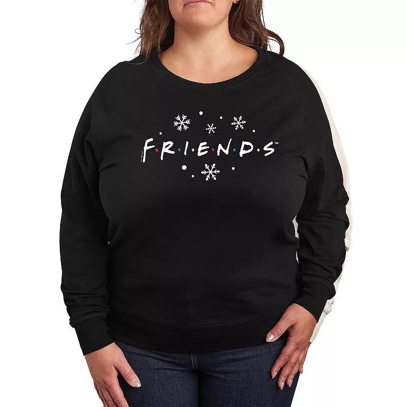 Plus Size Friends Logo Snowflakes Lightweight French Terry Sweatshirt, Womens Product Image