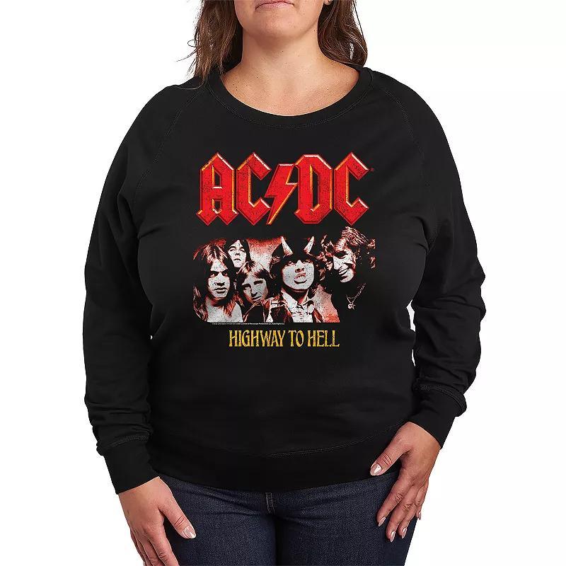 Plus Size ACDC Highway To Hell Lightweight French Terry Sweatshirt, Womens Product Image