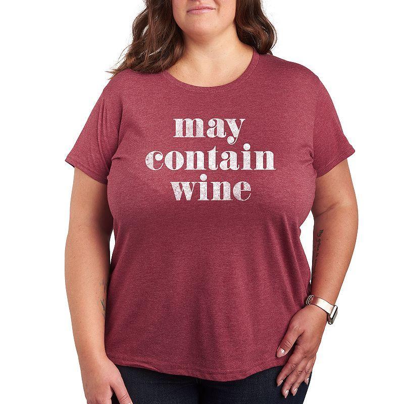 Plus May Contain Wine Graphic Tee, Womens Product Image